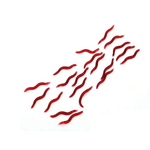 Porfeet Angelköder, 50 Stück Gummi Künstlicher Lebensechter Regenwurm Wurm Weiche Köder Angelköder Tackle – Bild 8