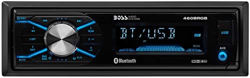 BOSS Audio Systems Elite Series 460BRGB Car Stereo - Single Din, Bluetooth, No CD DVD Player, AM/FM Radio Receiver, USB, Multicolor Illumination