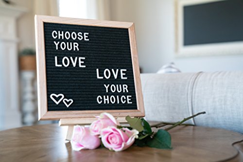 Felt Letter Board 10x10 (Black) | +690 PRE-Cut Letters +Cursive +Stand +Upgraded Wooden Sorting Tray! Letters Board, Letter Boards, letterboard, Word Board, Message Board, Letter Sign, Changeable - Thumbnail 5