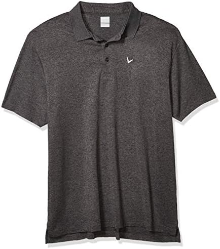 Callaway Men’ Cooling Heathered Short Sleeve Golf Polo Shirt, Castle Rock Heather, 2X-Large Tall