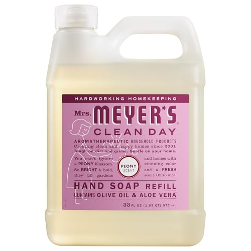 MRS. MEYER'S CLEAN DAY Liquid Hand Soap Refill, Peony Scent, 33 fl oz