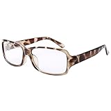 FancyG Vintage Inspired Classic Rectangle Glasses Frame Eyewear Clear Lens - Leopard