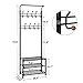 SONGMICS Entryway Coat Rack with Storage Shoe Rack Hallway Organizer 18 Hooks and 3-Tier Shelves Metal Black