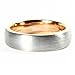 [EnvyJ] 7mm 18K Rose Gold Plated Tungsten Carbide Domed Brushed Men's Women Wedding Band Ring in Comfort Fit Finish Fit Size 5-16 w/ velvet ring box (5)
