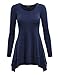 MBJ WT1178 Womens Long Sleeve Double Layer Tunic Top XL NAVY