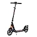 Goplus Folding Kick Scooter, Great Gift for Adult Teen Deluxe Aluminum 2 Big Wheels Glider Adjustable Height w/Dual Suspension, 220lbs Capacity, Black