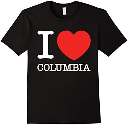 Mens Love Heart COLUMBIA T-Shirt 3XL Black