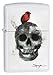 Zippo Spazuk Cardinal Resting on a Smoking Skull Design White Matte Lighter