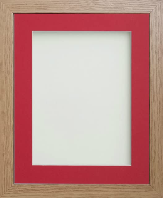 Frame Company Allington Beech Photo Frame with Red Mount, 7x5 for 6x4 inch, fitted with perspex