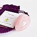 Yoni Egg of Rose Quartz, Drilled, Medium, with Certificate and Instructions, Pink Love Stone, for Women to Strengthen Pelvic Floor Muscles and Counter Stress Adult Urinary Incontinence by Polar Jade