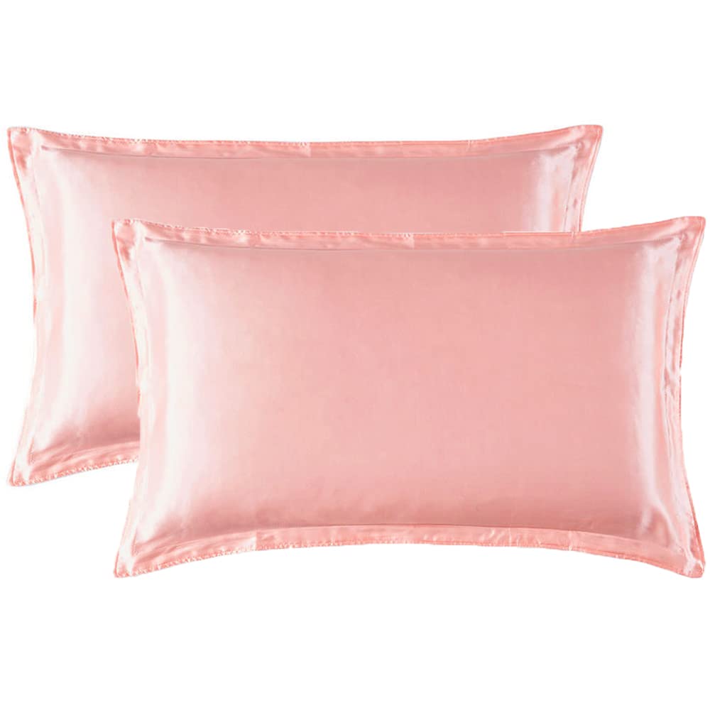 Kaxich 2 Pack Silk Pillowcase Mulberry Silk Fabric Double-side Pillow Case Cover 48 x 74cm