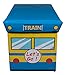 Yellow & Blue Train Collapsible Storage Organizer by Clever Creations | Storage Box Folding Storage Ottoman for Your Bedroom | Perfect Size Storage Chest for Books, Shoes & Games