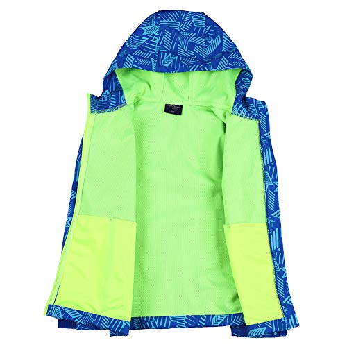 Jingle Bongala Boys Girls Rain Jacket Waterproof Coat Raincoat Hooded Light Windbreaker for Camping Hiking-Blue Arrow-160