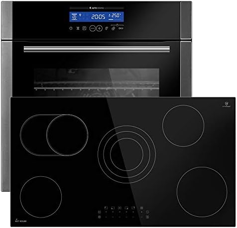 Autarkic Bundle: 60cm electric built-in oven EB8016ED + 90cm glass ceramic hob KF9005RL (hot air, grill/roasting system, spit, telescopic drawers, catalysis) SET8016_9005RL - KKT KOLBE