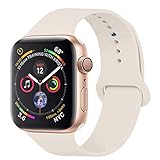 YANCH Compatible with for Apple Watch Band 38mm 40mm, Soft Silicone Sport Band Replacement Wrist Strap Compatible with for iWatch Nike+,Sport,Edition,M/L,Size,Antiquewhite