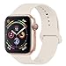 YC YANCH Compatible with for Apple Watch Band 38mm 40mm, Soft Silicone Sport Band Replacement Wrist Strap Compatible with for iWatch Series 5/4/3/2/1, Nike+, Sport, Edition, S/M, Antique White