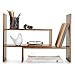 MyGift Adjustable Brown Solid Wood Desktop Storage Organizer Display Shelf Book Rack, Home Office Desk Decor Bookshelf