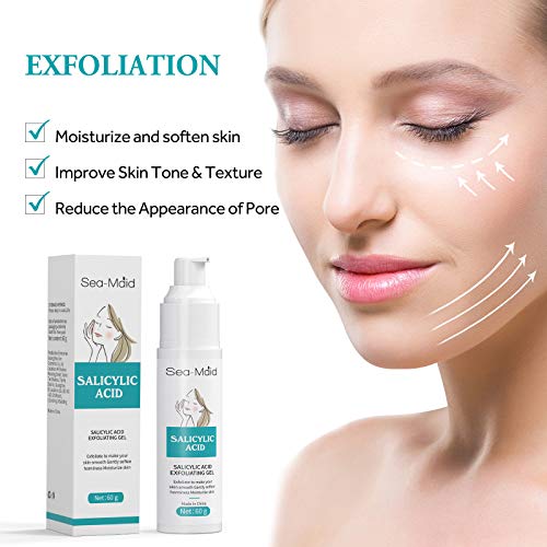 Salicylic Acid Deep Exfoliating Gel, Professionally Peel Cleanser, Rub Away Skin Aging Horniness and Dirt, Moisturize and Soften Skin, Reduce Wrinkles & Fine Lines