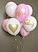 It's A Girl Baby Shower Party Decorations Pre-Strung Burlap Banner & 12PC Balloons w/Ribbon [Rose Gold Confetti, Rose Pink, Tan] Kit Set Supplies Bundle (It's A Girl - Pink)
