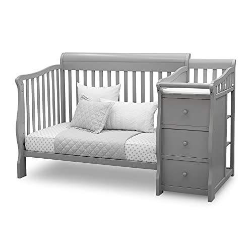 Delta Children Princeton Junction Convertible Crib and Changer, Grey