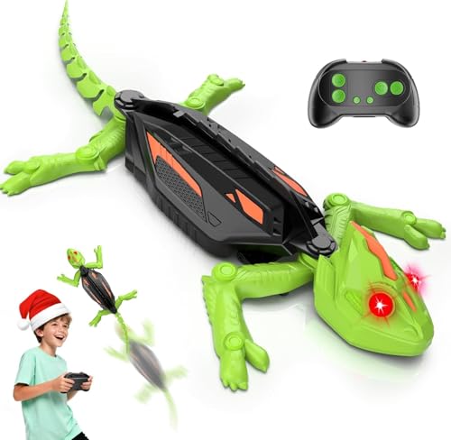 SLEEPHEAD® Wall Climbing Gecko Toy, Remote Control Lizard Crawler with LED Lights for Kids, Crawling Christmas Birthday Gifts, Gecko Wall Climbing Toy for Boys and Girls