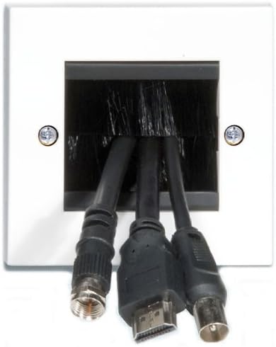 PRO ELEC Single Width Brush Wallplate Cable Entry/Exit Cover Plate