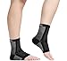 Bcurb Ankle Sleeve (2 Pair) Plantar Fasciitis for Men Women Foot Heel Arch Support Ankle Compression Socks Reduce Swelling Joint Pain Injury Recovery Achilles Tendon (Black & White, Large/X-Large)
