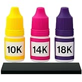 Gold Testing Kit 10k 14K 18K Acid Solutions with 2x2 Test Stone Precious Metal Tester Real/Fake Check Analysis Kit