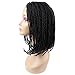 Jiayi Box Braided Lace Front Wigs Full Braids with Natural Side Bob Senegalese Twist Wigs Hand-tied Part Half Hand-made 16 inch Glueless Braided Wigs for Black Women with Baby Hair