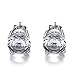 925 Sterling Silver Stud, Seven Colors Stud Earring Can Make You Enjoy The Selection (White Cz-7MM)
