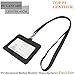 Lucstar ID Badge Holder Horizontal Credit Card with Lanyard Retractable Clip for Women,Men Work Access Credit Oil Membership Card,Kids School Card,Small Wallet Bag(Black)