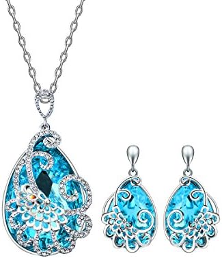Yonteia Jewelry for Women, Jewelry Set Sterling Silber Plated Elegant Necklace Earrings Crystal Jewelry for Women Girl …