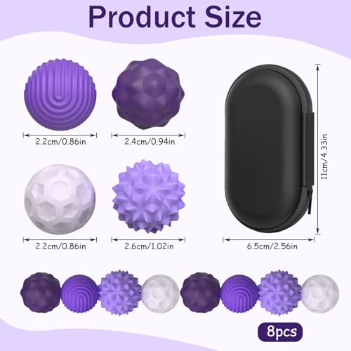 8 Pieces Silicone Sensory Magnetic Stress Balls | Stress Relief and Anxiety Sensory Toys, Decompression Toys for Adults and Kids