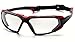 Pyramex Highlander Safety Eyewear, Clear Anti-Fog Lens With Black/Red Frame