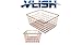 Vlish - 2 Rose Gold Wire Baskets, 2 Pack Wire Basket Set, Storage Decor Crafts Kitchen Organizer. Great for Closets, Cabinets, Pantries, Tables, Counter Tops, Office Storage
