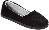 Dearfoams Womens Velour Espadrille Slippers Large Black