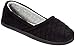 Dearfoams Womens Microfiber Velour Espadrille Slippers (Medium, Black)