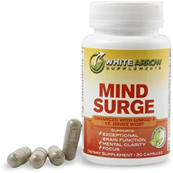 Memory, Mental Clarity & Focus Support Supplements. Supports Stress & Anxiety Reduction and Mental Alertness. With Maximim Strength Gingko Biloba, DMAE, L-glutamine. Mind Surge