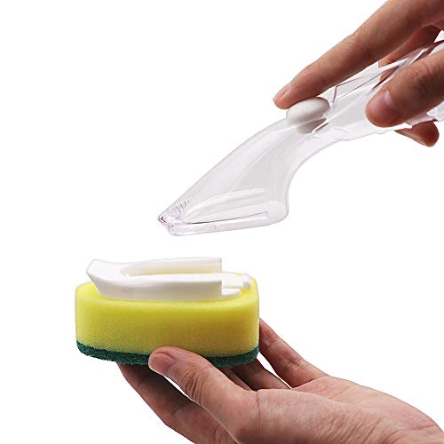 Beaverve Dish Scrubber with Soap Dispenser, Heavy Duty Dish Brush with