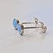 Sterling silver studs blue opal 4mm post earring posts Light Blue