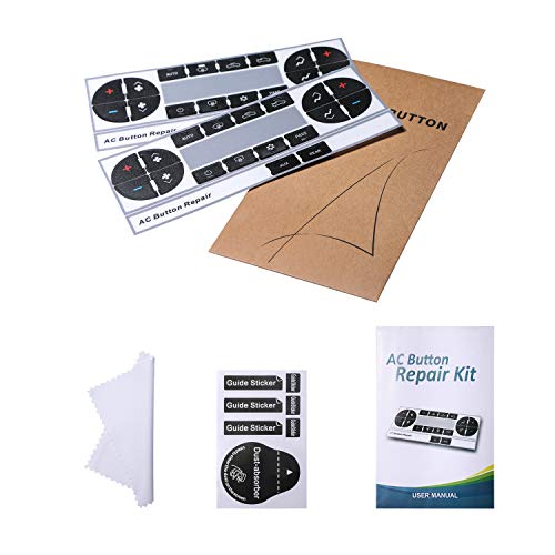 (Upgraded Plastic) AC Dash Button Repair Kit, Control & Radio Button Replacement Decal Stickers - Fix Worn or Paint off Buttons - Fit for Chevy Silverado,Tahoe,Traverse, Suburban,GMC Acadia, Yukon - Thumbnail 4