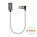CableCreation USB 3.0 Extension Cable 1FT, [2-Pack] Left Angle USB 3.0 Male to Female Extender Cord, 90 Degree USB 3.0 for VR, PlayStation, Xbox, Keyboard, Space Gray, 0.3M