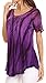 Sakkas 17782 - Siri Ombre Tie Dye Embroidered Sheer Cap Sleeve Relaxed Fit Tunic Top - 2-Purple - OS