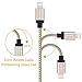 Cablex 3Pack 6ft Lightning Cables, 8 Pin Nylon Braided Charging Cords Charger Compatible with iPhone 7/7 Plus/6s/6s Plus/6/6Plus/5s/5c/5, iPad/iPod Models (Golden)