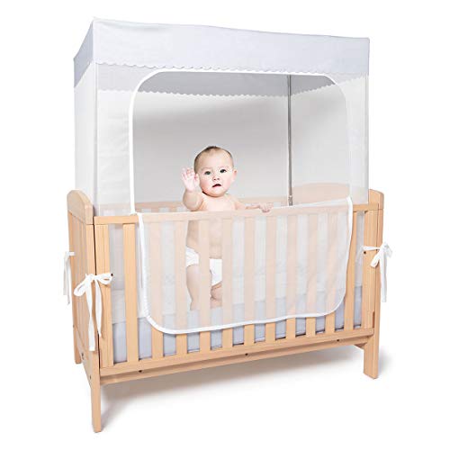 YeTrini Crib Safety Tent,See Through Mesh Crib Netting Mosquito Nets
