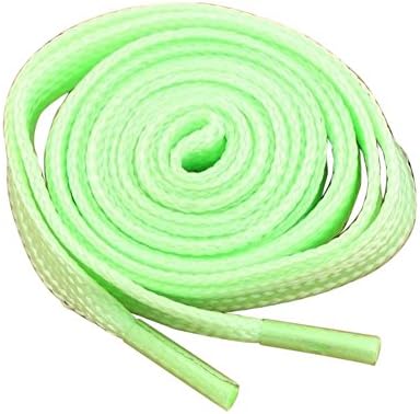 Sanwood Light Up Shoelaces, 1 Pair Lace Polyester Neon Color Fluorescent Shoelaces for Dancing Hip-hop Cycling Running Hiking Skating Sport Light Green 80cm
