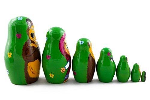Bear Nesting Dolls Set 7 pcs - Figurines Matryoshka Nesting Doll - Home Decor - Handmade Nesting Dolls Gifts