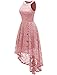 Dressystar Women Halter Lace Wedding Guest Dress Hi-Lo Cocktail Party Bridesmaid Formal Dresses