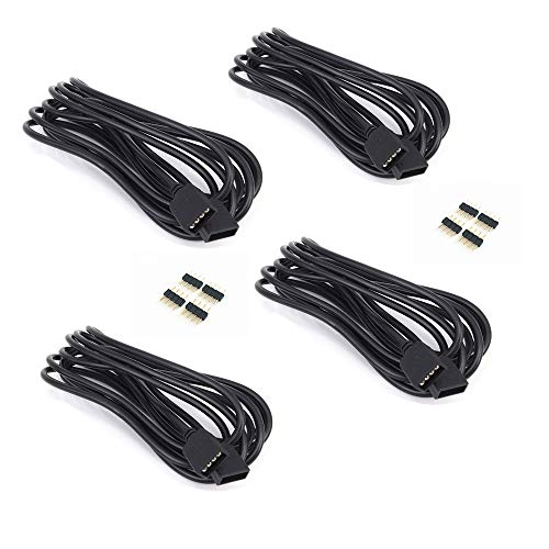 4 pcs/pack black 3M 9.84ft 4 Color RGB Extension Cable LED Strip Connector Extension Cable Cord Wire 4 Pin LED Connector for SMD 5050 3528 2835 RGB LED Light Strip ，rgb wire，rgb extension cable - Thumbnail 5