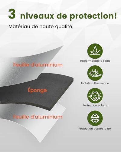 Ezcasch Silver Thermal Windshield Cover with External Zip for Fiat Ducato Citroen Relay X250/290 Peugeot Boxer 2006-2024 Winter Motorhome with Carry Bag
